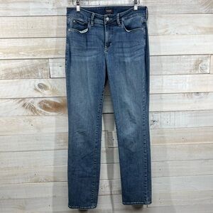 NYDJ Jeans Womens 10 Blue Marilyn Straight Leg Stretch Mid Rise Medium Wash